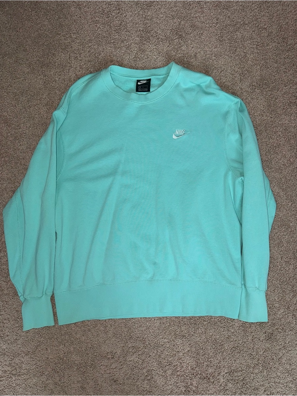 Nike Men's Mint Green Crewneck Sweatshirt